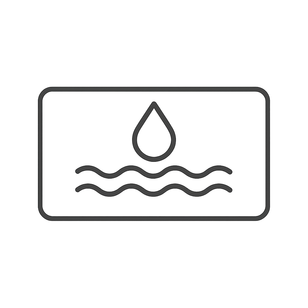 Icon the represents how water proof azurepads desk pads and mousepads are