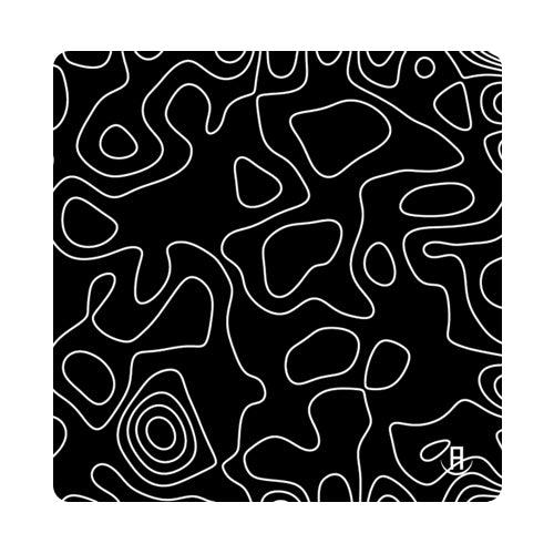 black topography glass mousepad