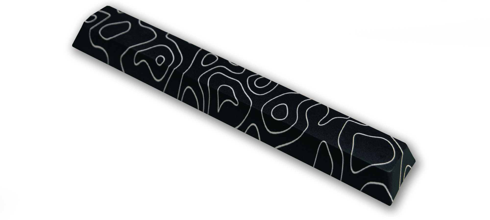 Black topography spacebar 45 degree angle view