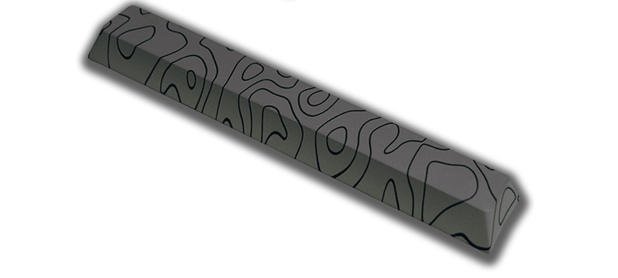 Grey or gray topography spacebar 45 degree angle view