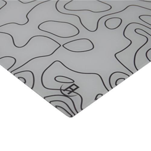white topography glass mousepad angled view