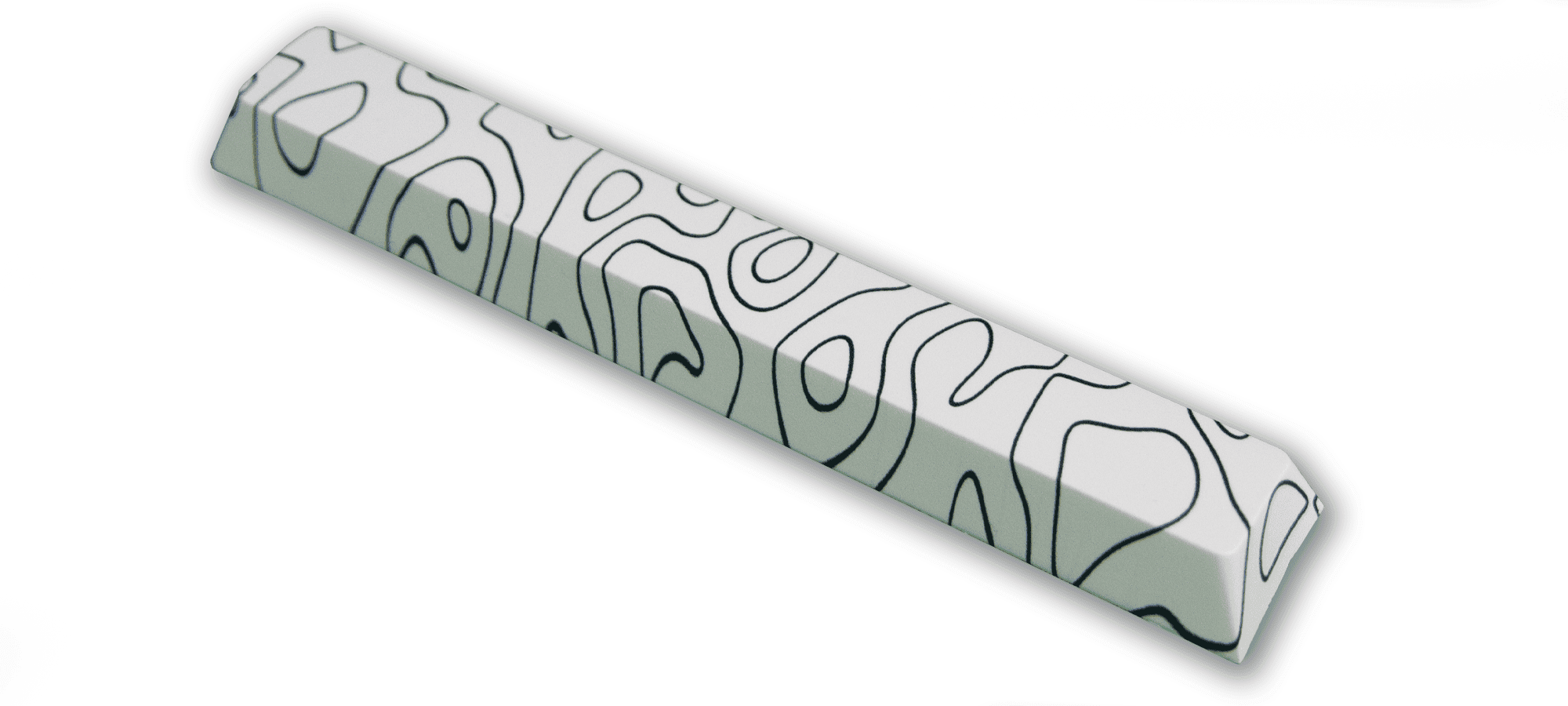 White topography spacebar 45 degree angle view